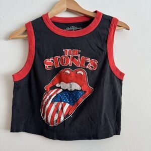 Rolling Stones Cropped CrewNeck Tank Top size XL